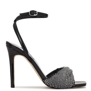 Nine West Twinkle High Heel Drag Dancer Burlesque | Black Silver | Women Size 10